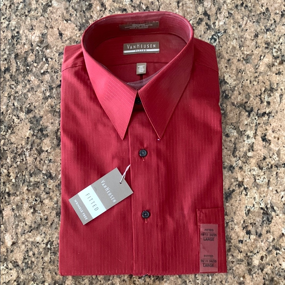 Van Heusen Red Dress Shirt Classic Style